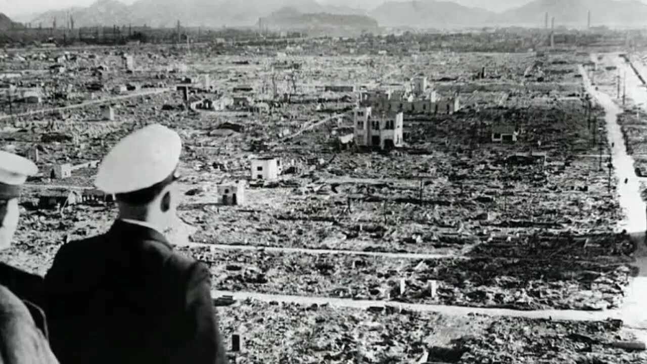 The aftermath of the US atomic bomb explosions in Japan
